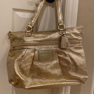 Coach gold metallic purse